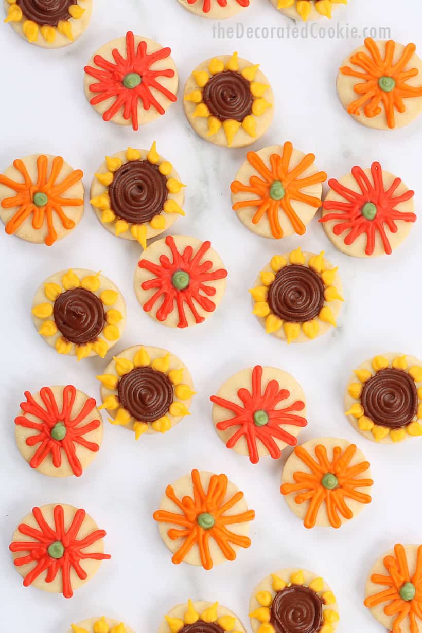 fall flower cookies 