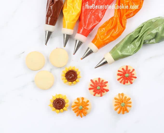 royal icing and flower cookies 