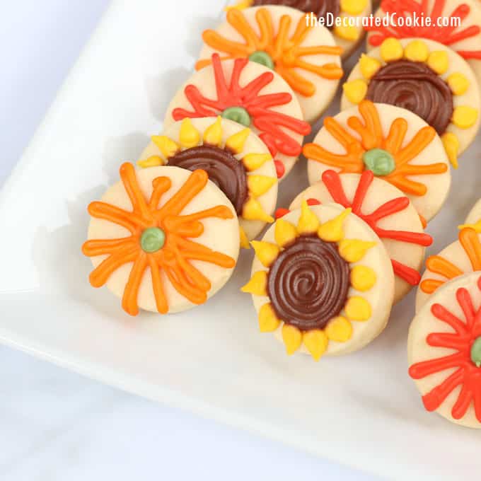 fall cookies on platter 