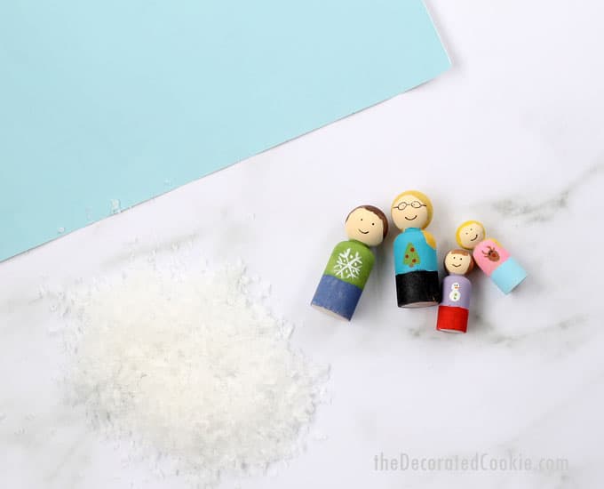 peg doll family holiday cards
