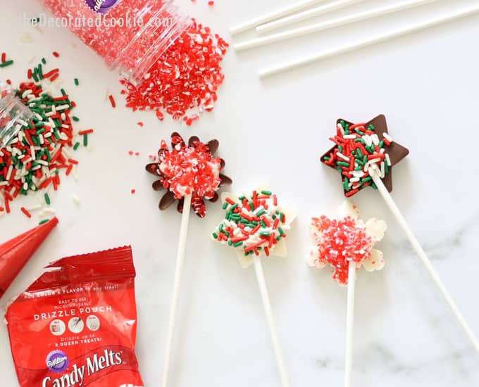 Snowflake hot chocolate on a stick 