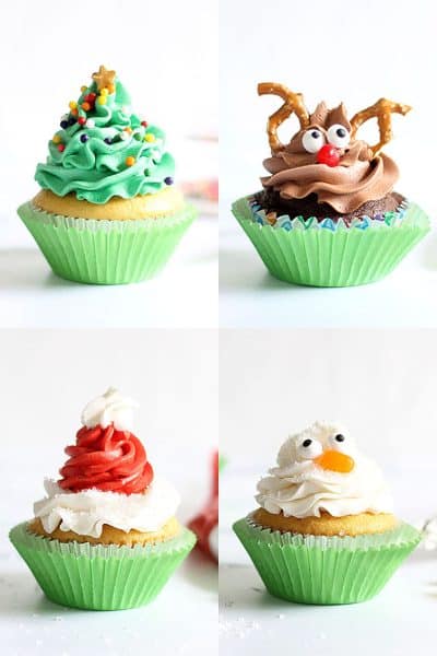 four Christmas Cupcakes