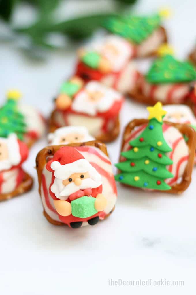 Christmas sprinkle pretzel treats 
