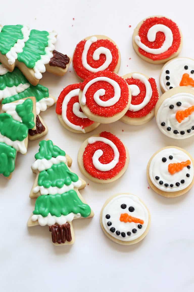 Decorated Christmas cookies, no-fail cut-out cookie and royal icing recipes