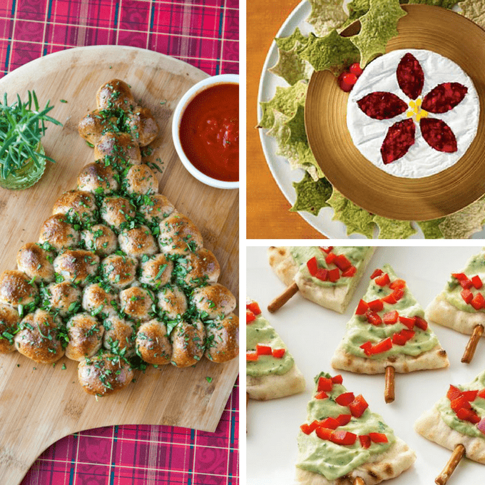 collage of christmas appetizers 