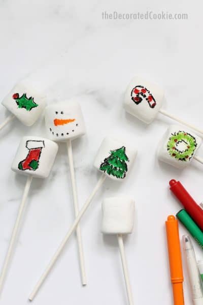 christmas marshmallow drawings