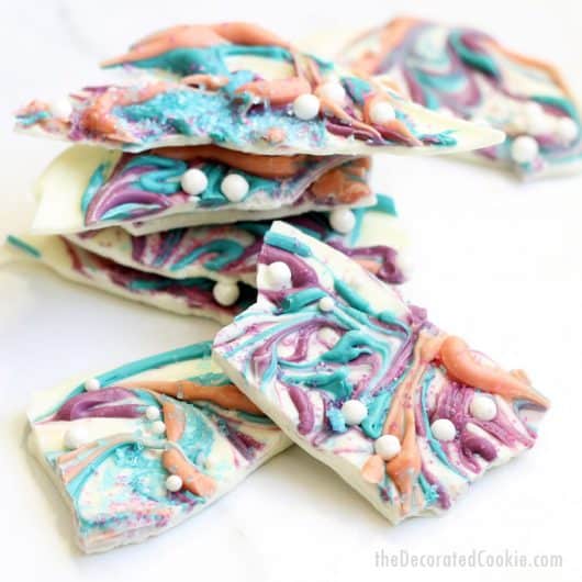 Homemade unicorn bark is easy to make and delicious. Fun recipe!