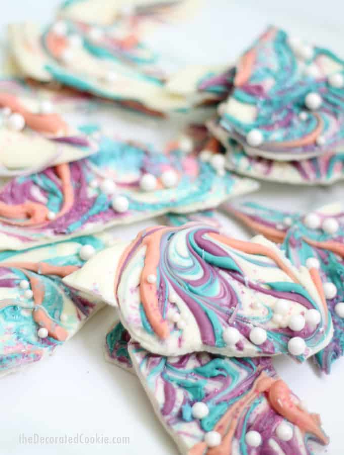 homemade unicorn bark! Minutes to make, sparkly, colorful, unicorn food. Video how-tos 