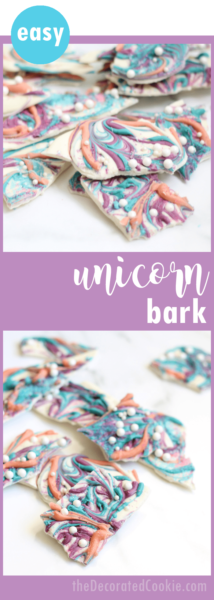 homemade unicorn bark! Minutes to make, sparkly, colorful, unicorn food. Video how-tos 