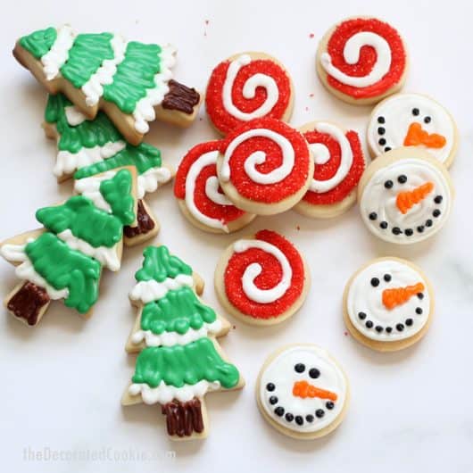 Decorated Christmas cookies, no-fail cut-out cookie and royal icing recipes