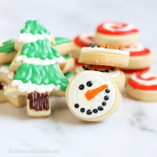 Decorated Christmas cookies, no-fail cut-out cookie and royal icing recipes