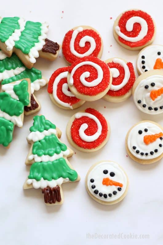 Decorated Christmas cookies, no-fail cut-out cookie and royal icing recipes