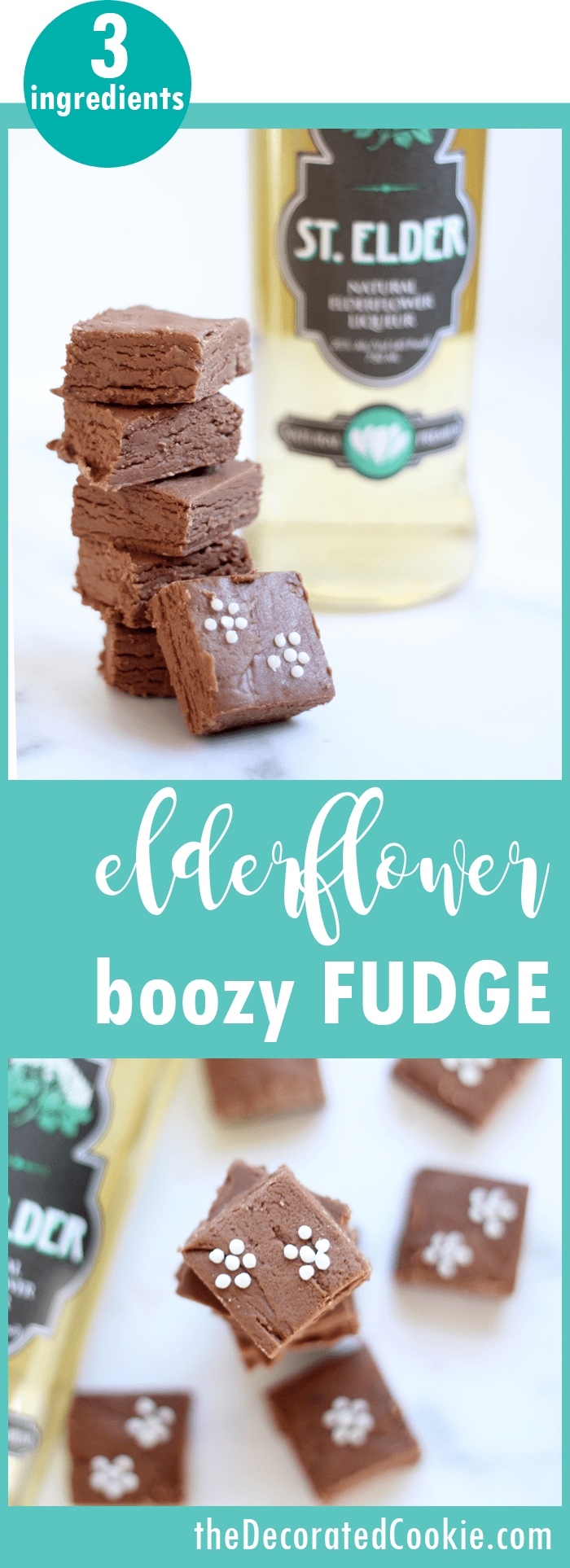 3-ingredient elderflower boozy fudge is a liquor-filled, chocolate dessert, just for grown-ups 