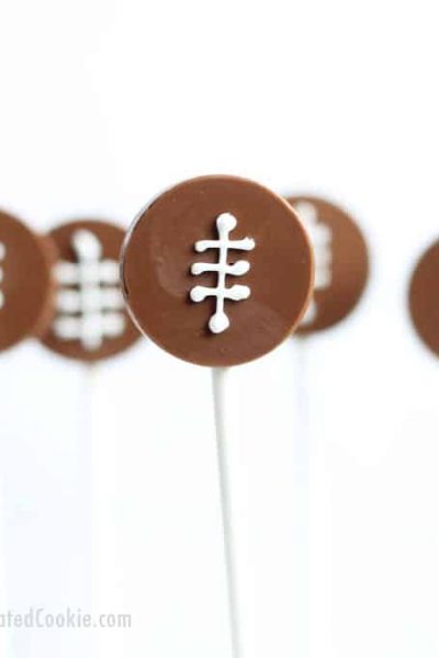 How to make football chocolate pops, a fun food idea, Super Bowl party dessert idea. Video how-tos included.