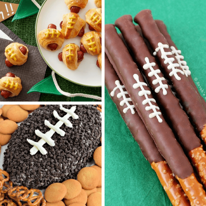 A roundup of 25  football food ideas, or, fun football-themed foods to serve at your Super Bowl party. 