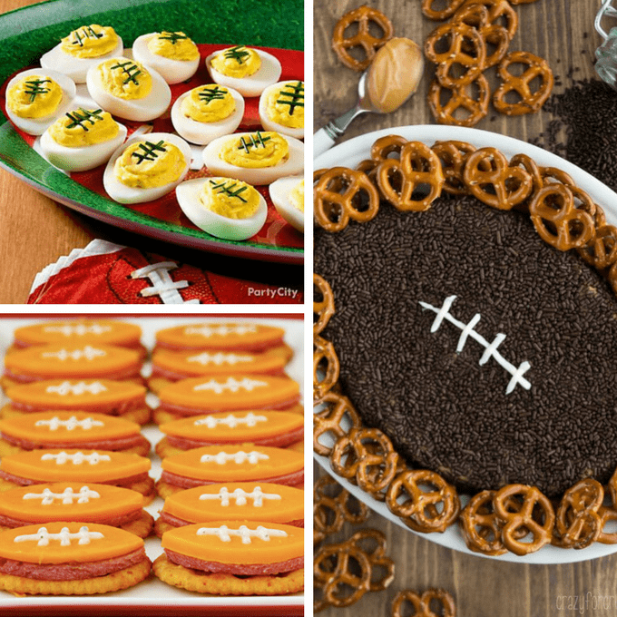 A roundup of 25  football food ideas, or, fun football-themed foods to serve at your Super Bowl party. 