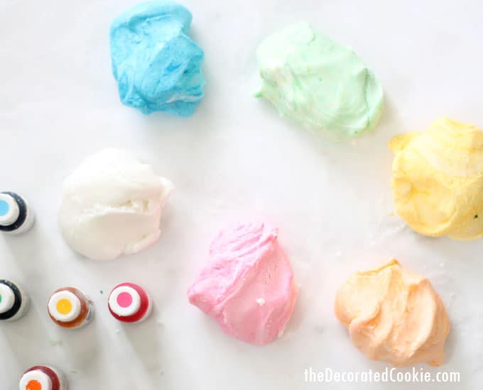 homemade conversation heart candy dough with food coloring 