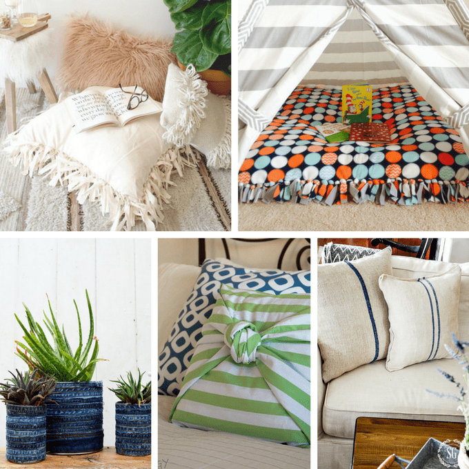 A roundup of 30 no-sew crafts including accessories, home decor, and toys.