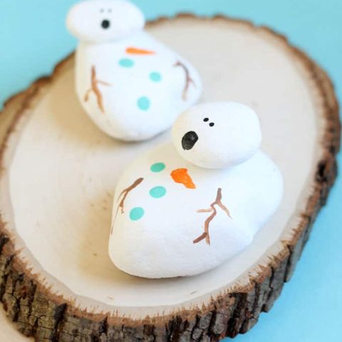 How To Paint Rocks This Winter Make Melting Snowman Painted Rocks