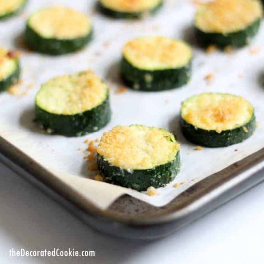 Parmesan zucchini chips are an easy, addictive snack, side dish, appetizer.
