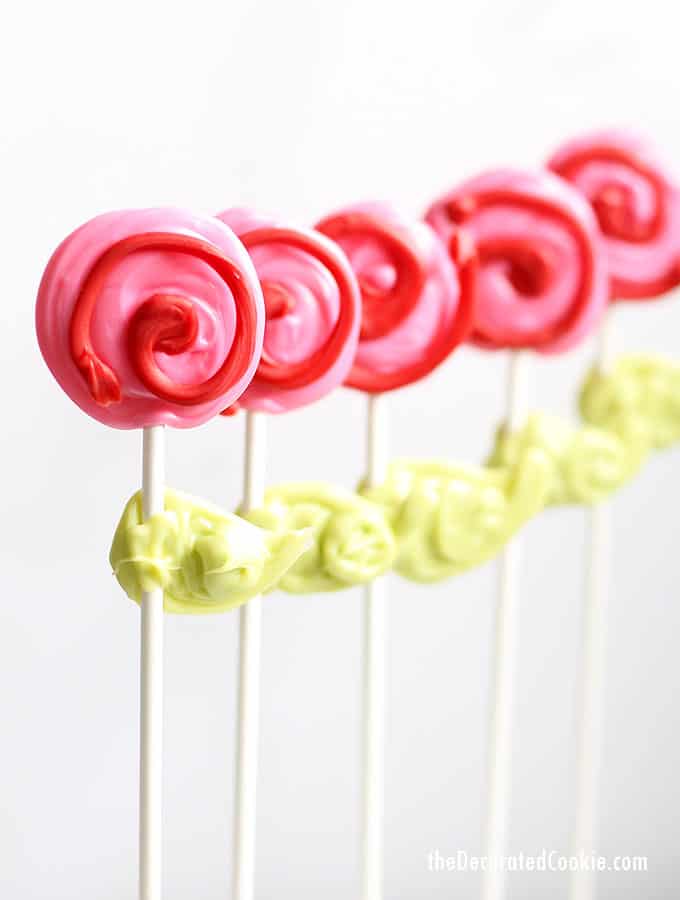 How to make rose candy pops for Valentine's Day.