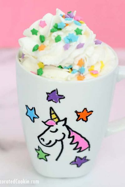 This DIY unicorn mug is easy to make, dishwasher safe, and a perfect personalized gift for your unicorn-loving loved ones. This rainbow craft idea is for kids or adults. Video how-tos.