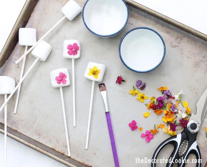 Edible flower marshmallows