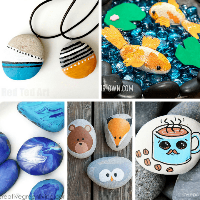 A roundup of 30 awesome rock painting ideas. #rockpainting #paintedrocks