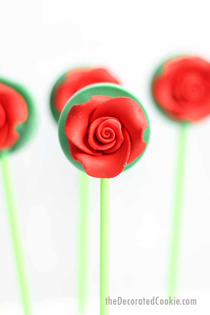 chocolate rose lollipops 
