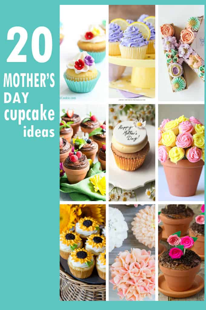 A roundup of beautiful cupcake ideas for Mother's Day and spring. #mothersday #spring #cupcakes #cupcakeideas 