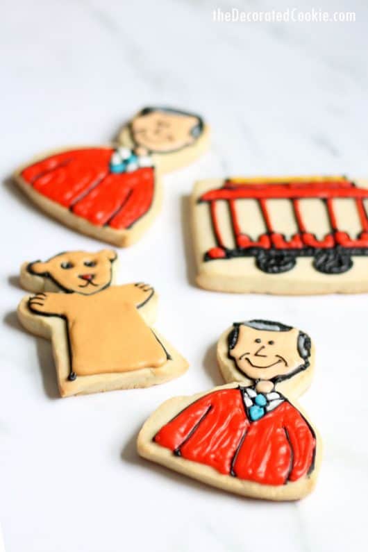 cookie decorating idea: Mr. Rogers' Neighborhood cookies 