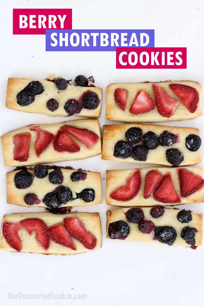 strawberry and blueberry shortbread cookie stick 