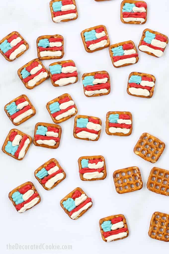 4th of July American flag pretzels 