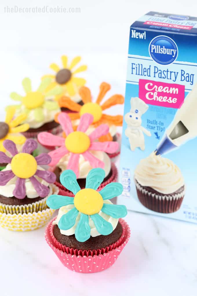 candy melt flowers on cupcakes 