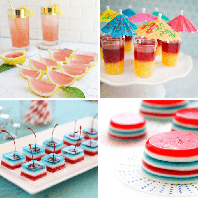 collage of Jello shots for summer 