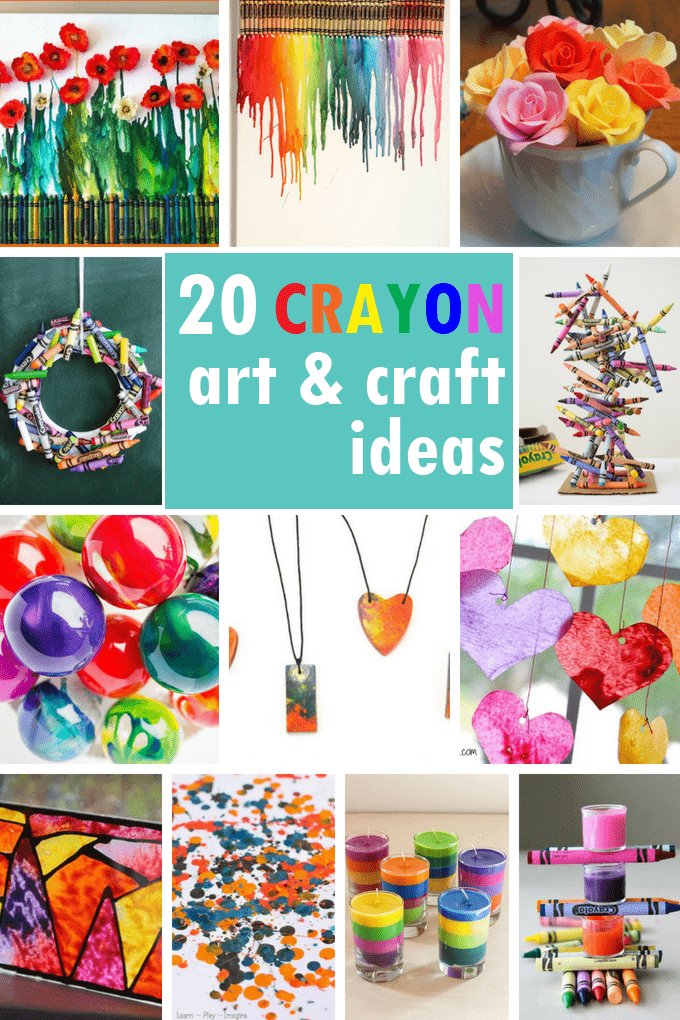 15 Crayon Arts and Crafts for Kids to Make