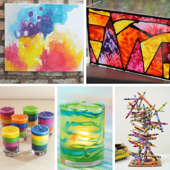 collage of crayon art 