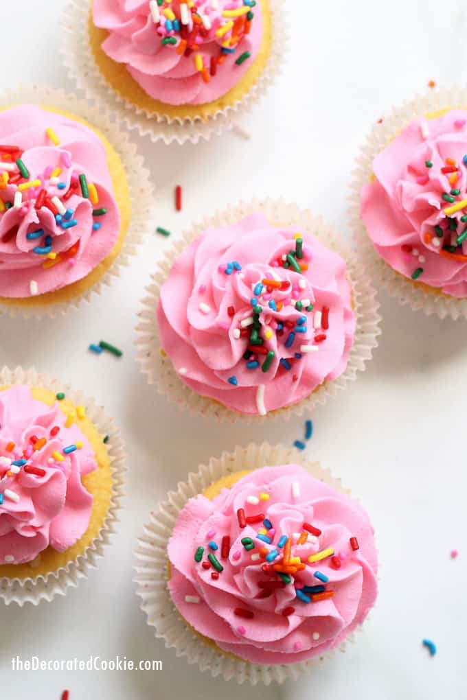 overhead view of cupcakes 