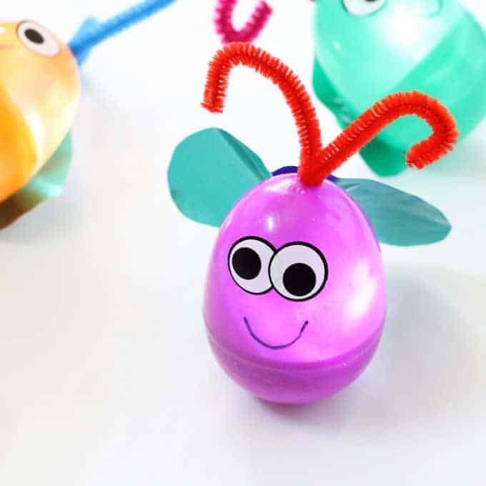 firefly plastic egg bug craft for kids 