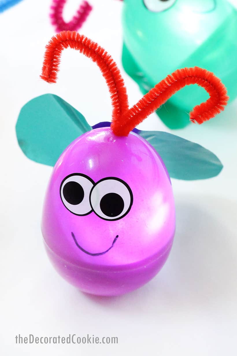 light-up firefly summer craft for kids with plastic Easter egg