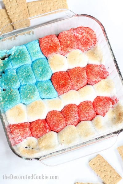 American flag s'mores dip for the 4th of July or Memorial Day