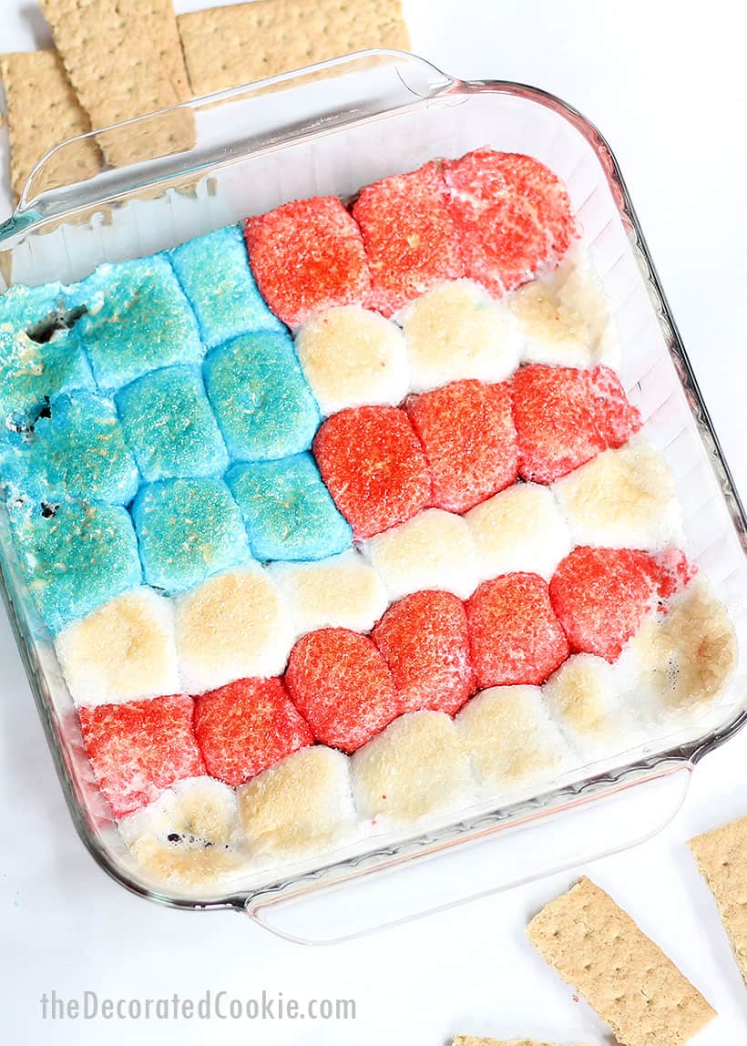 American flag s'mores dip for the 4th of July or Memorial Day