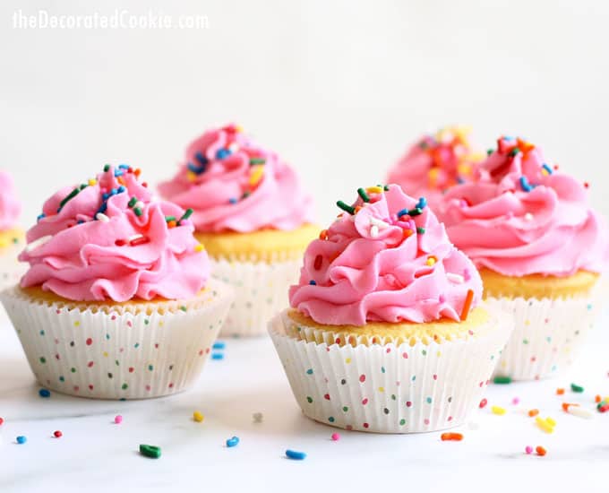 cupcake with pink frosting 