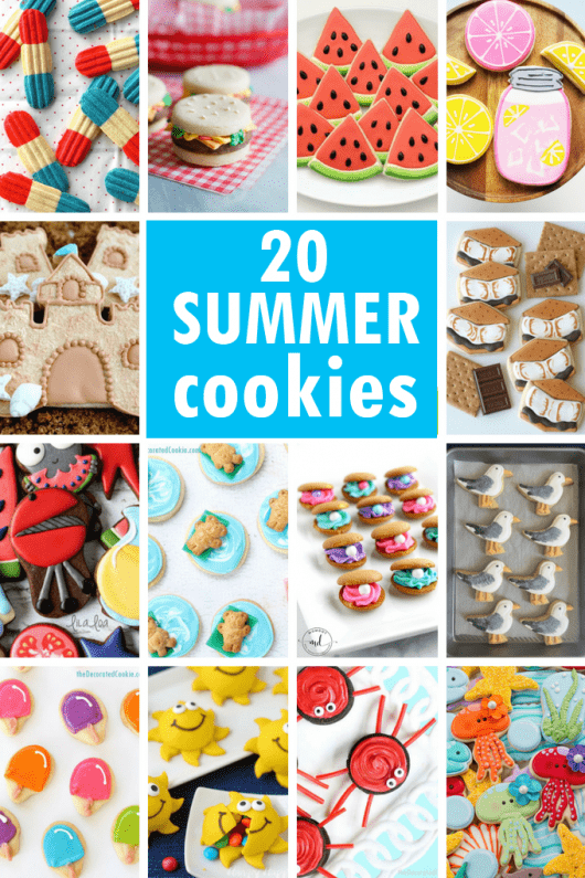 summer cookies A roundup of ideas for summer decorated cookies.