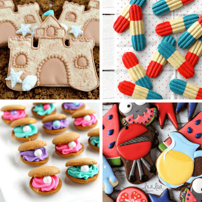 Summer cookies: A roundup of recipes, tutorials, and ideas for summer decorated cookies. #SummerCookies #cookiedecorating #DecoratedCookies
