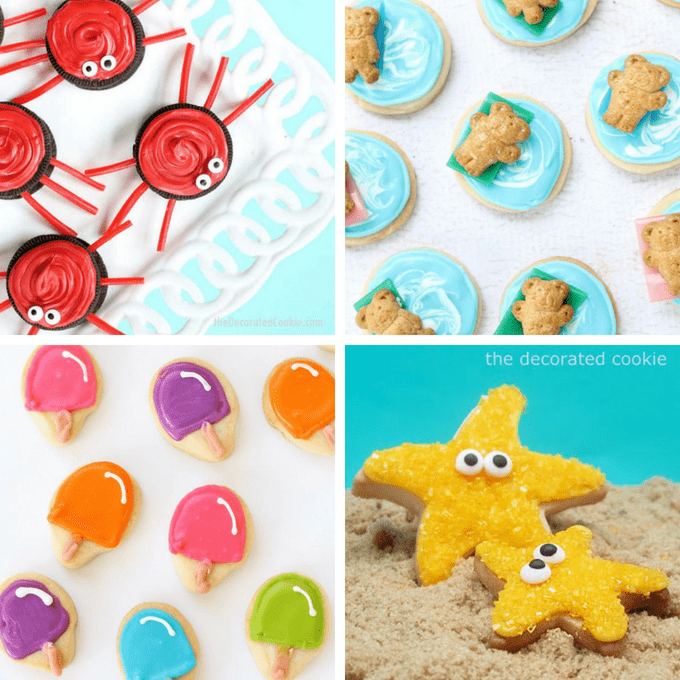 summer cookies: A roundup of ideas for summer decorated cookies.