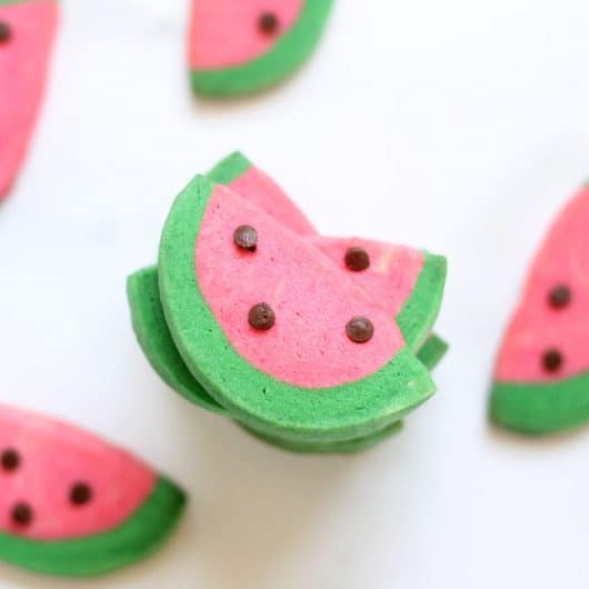 watermelon slice cookies: slice and bake cookies for summer