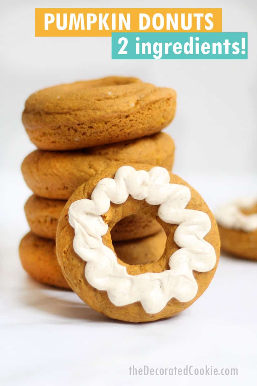 stack of pumpkin donuts with glaze