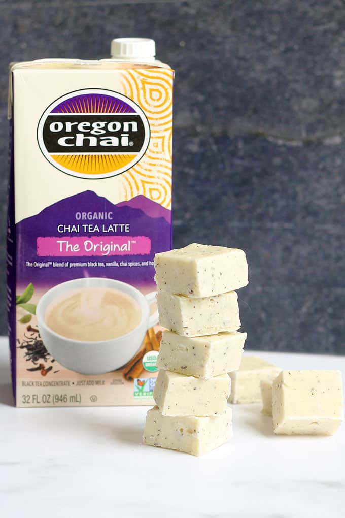 #Ad  This CHAI TEA FUDGE has all the flavors of fall, with chai spices and black tea, but it is so easy to make in the microwave with only three ingredients. @Oregonchai #OregonChaiMeTime #Walmart  #chaitea #fudge #easyfudgerecipe #threeingredient #chaitealatte #spicedfudge #falldessert