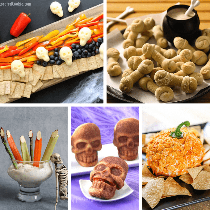 A roundup of 30 HALLOWEEN APPETIZERS and snacks, fun Halloween food ideas for your Halloween party. Spooky, easy appetizer ideas. #halloween #partyfood #halloweenappetizers #halloweensnacks #funfood #roundup 